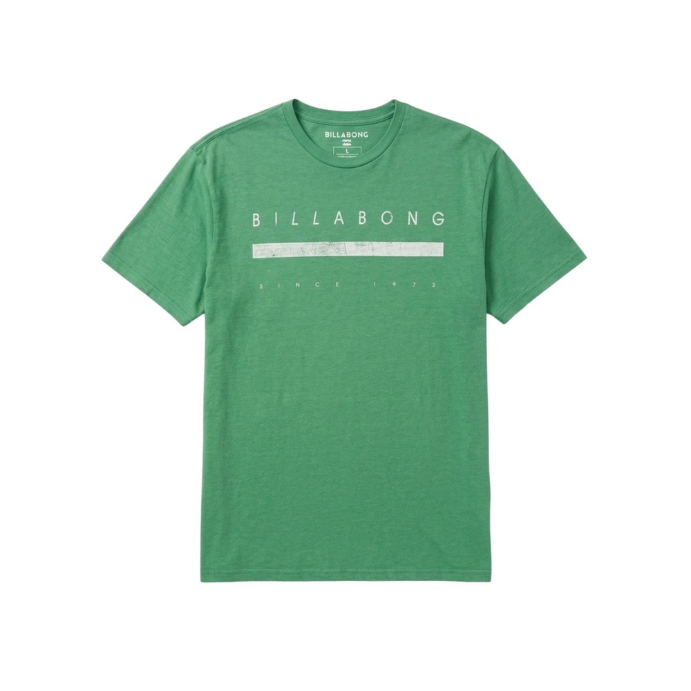 Billabong Mens Graphic T-Shirt Green Large Short Sleeve Crewneck Surf Tee